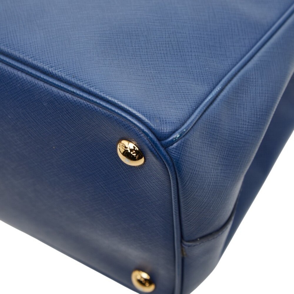 PRADA Blue Leather Saffiano Shoulder Bag - Picture 6 of 13